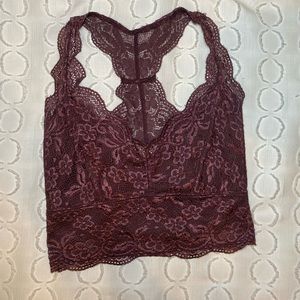 L.A. Hearts Maroon Lace Racerback Bralette